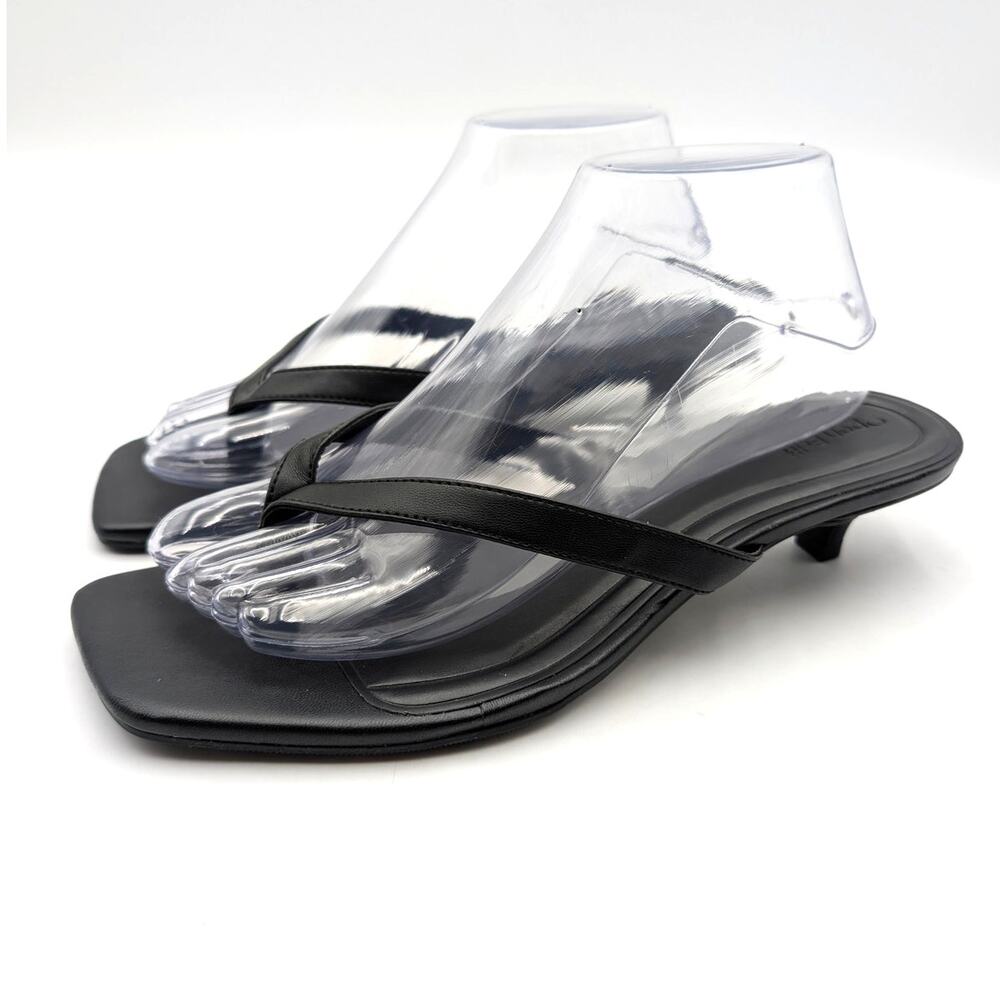 Open Edit Tori Slip-On Kitten Heel Sandal Women's Black Size US9-9.5